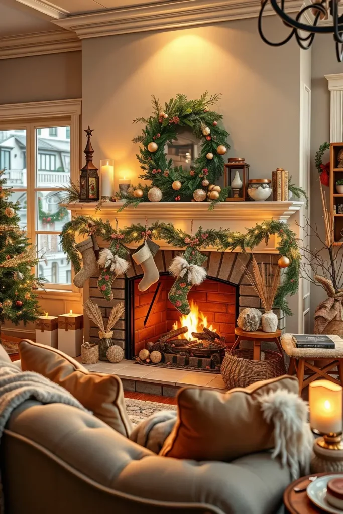 64 Mantle Xmas Decorations Ideas 2025: Stylish, Modern & Unique Fireplace Inspiration