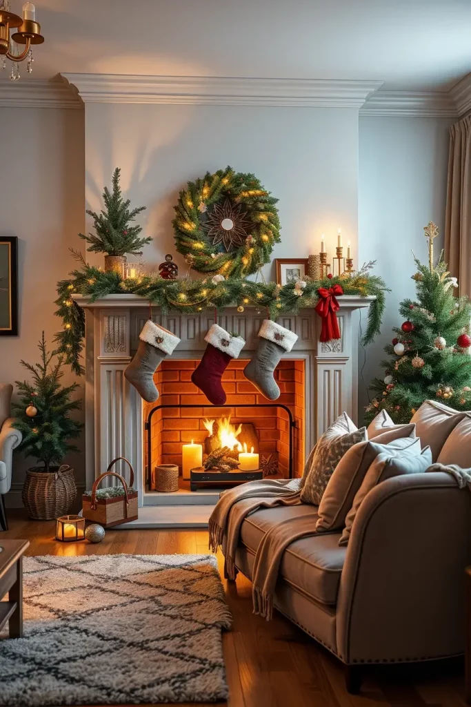 64 Mantle Xmas Decorations Ideas 2025: Stylish, Modern & Unique Fireplace Inspiration