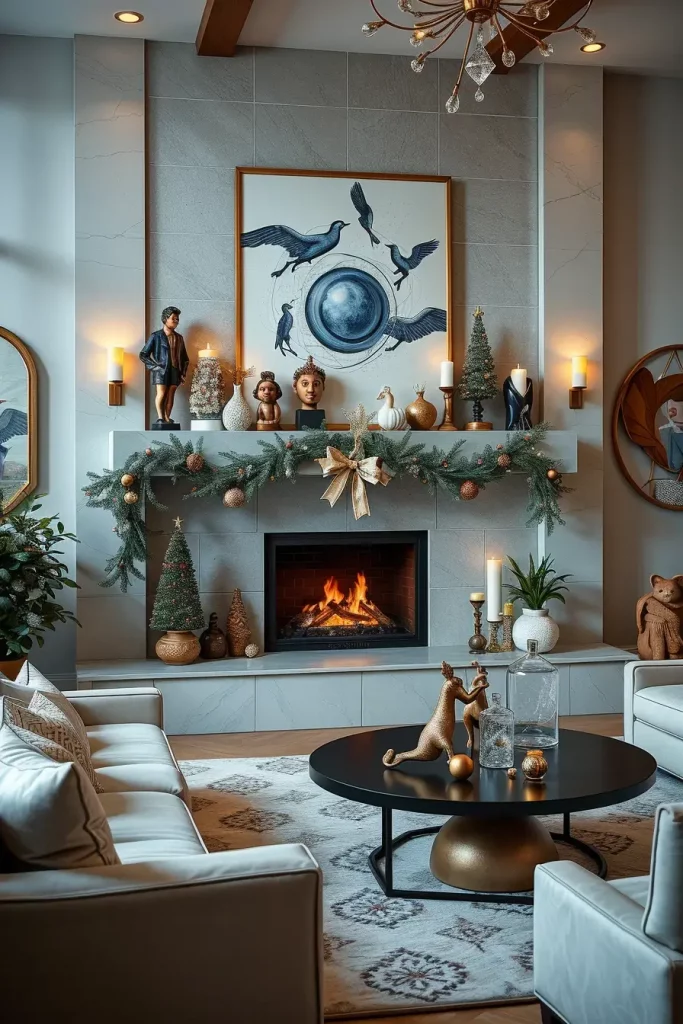 64 Mantle Xmas Decorations Ideas 2025: Stylish, Modern & Unique Fireplace Inspiration