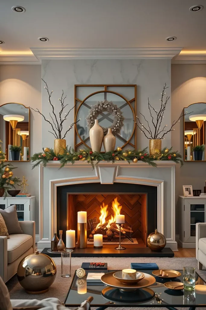 64 Mantle Xmas Decorations Ideas 2025: Stylish, Modern & Unique Fireplace Inspiration