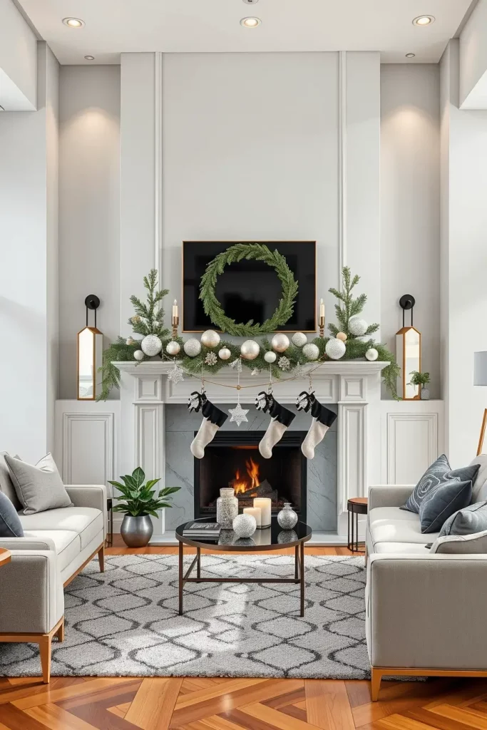 64 Mantle Xmas Decorations Ideas 2025: Stylish, Modern & Unique Fireplace Inspiration