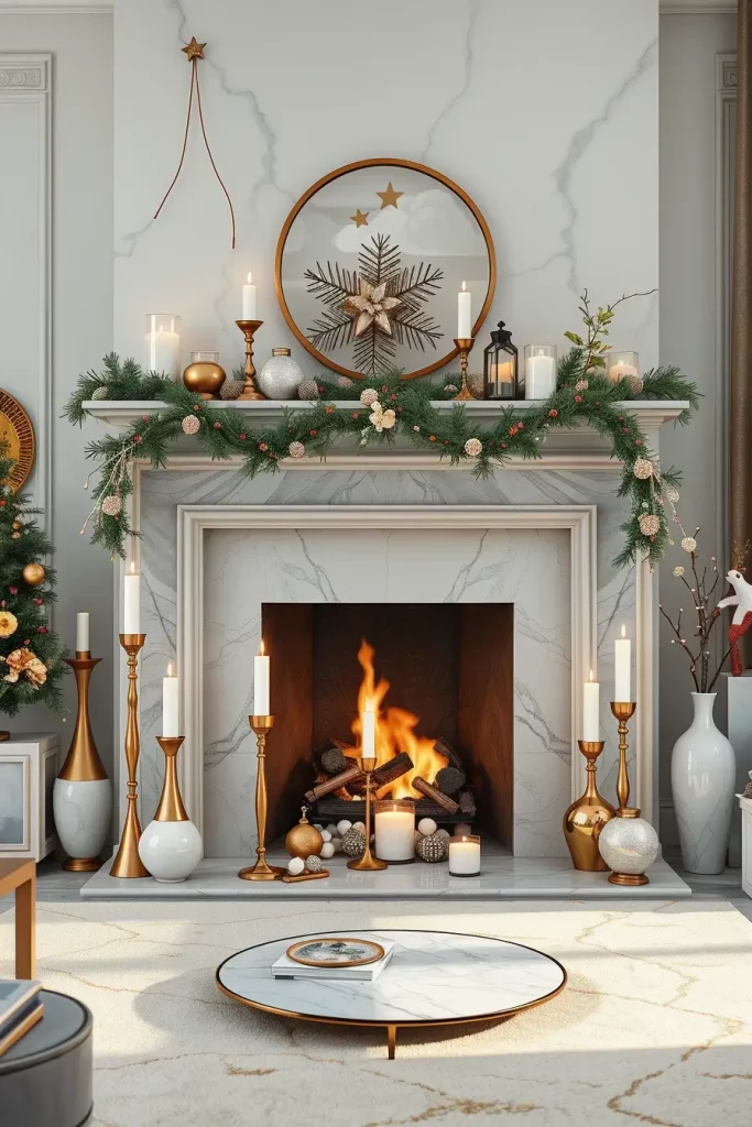 64 Mantle Xmas Decorations Ideas 2025: Stylish, Modern & Unique Fireplace Inspiration