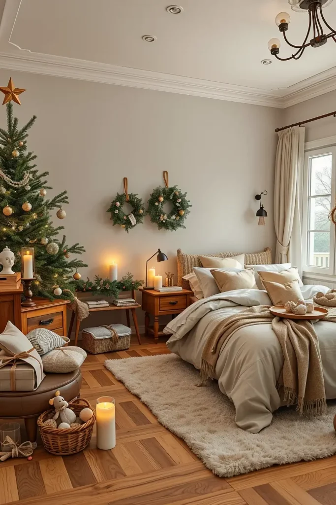 65 Best Xmas Bedroom Decor Ideas 2025 to Create a Cozy and Magical Holiday Retreat