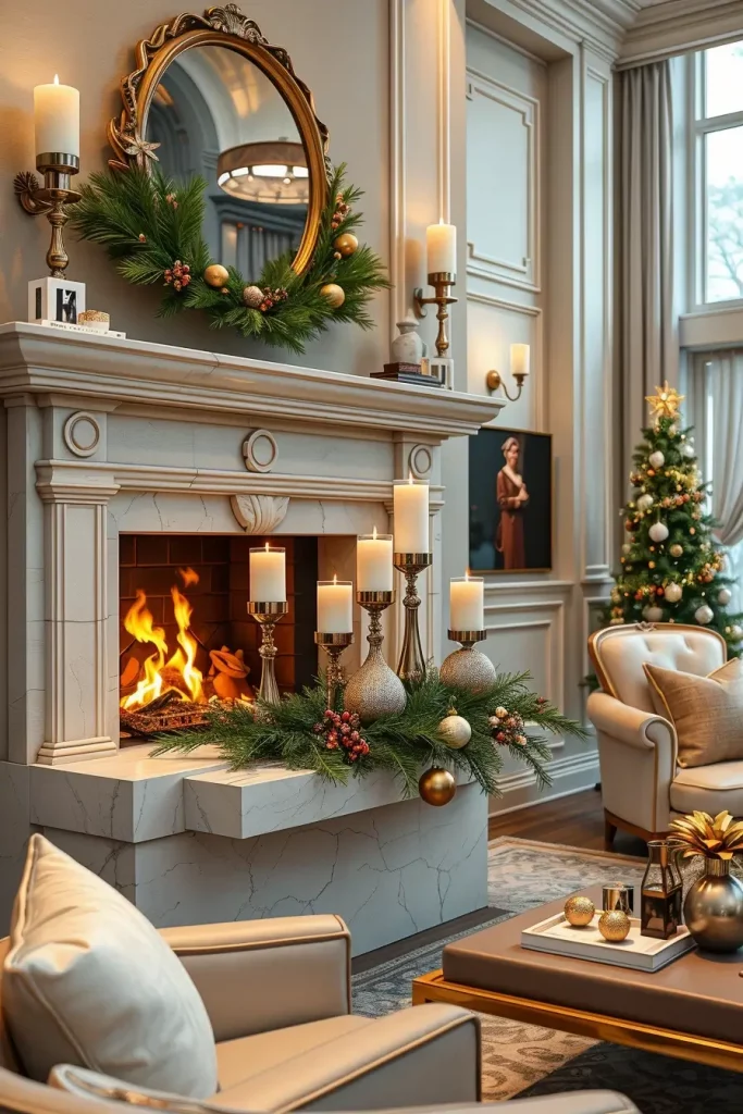 64 Mantle Xmas Decorations Ideas 2025: Stylish, Modern & Unique Fireplace Inspiration
