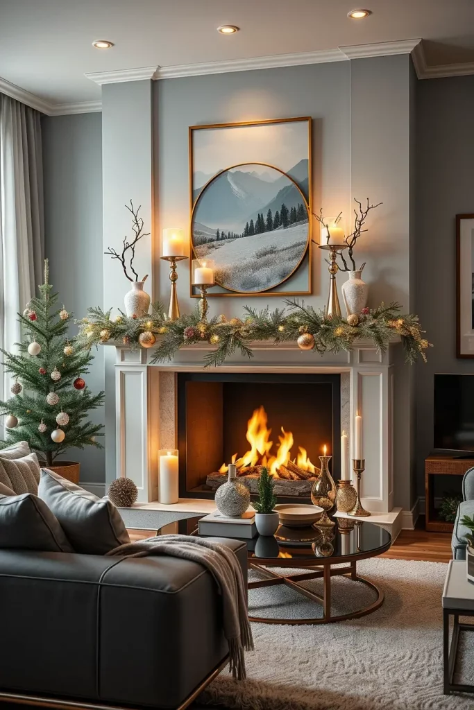 64 Mantle Xmas Decorations Ideas 2025: Stylish, Modern & Unique Fireplace Inspiration