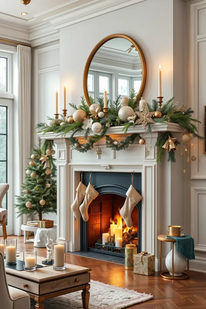 64 Mantle Xmas Decorations Ideas 2025: Stylish, Modern & Unique Fireplace Inspiration