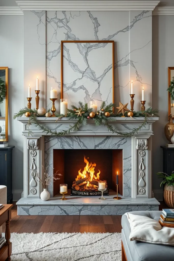 64 Mantle Xmas Decorations Ideas 2025: Stylish, Modern & Unique Fireplace Inspiration