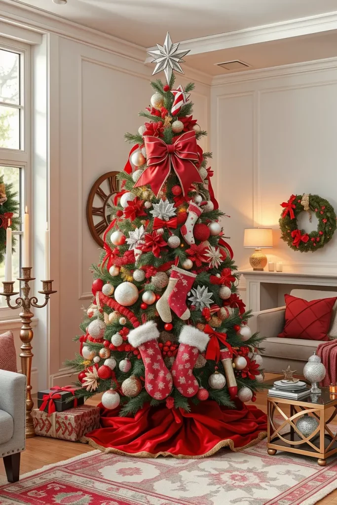 63 Red and Silver Christmas Tree 2025 Ideas for a Timeless Holiday Look