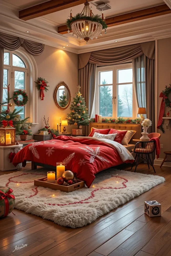 65 Best Xmas Bedroom Decor Ideas 2025 to Create a Cozy and Magical Holiday Retreat