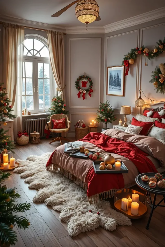 65 Best Xmas Bedroom Decor Ideas 2025 to Create a Cozy and Magical Holiday Retreat
