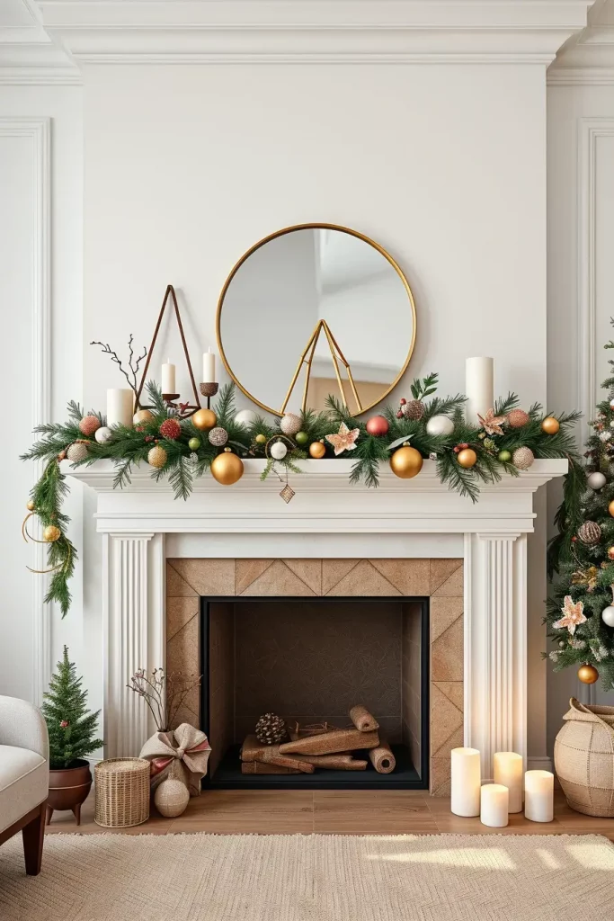 64 Mantle Xmas Decorations Ideas 2025: Stylish, Modern & Unique Fireplace Inspiration