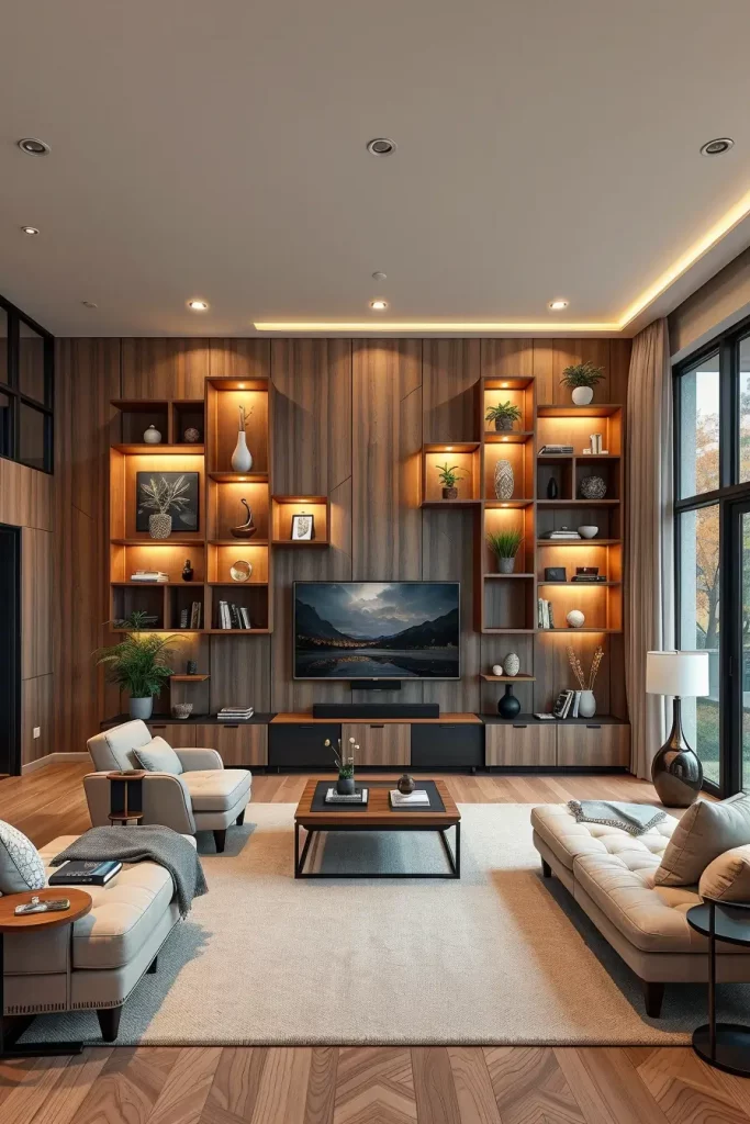 62 Living Room Wall Decoration Ideas 2026: Modern Trends and Stylish Wall Design Inspirations