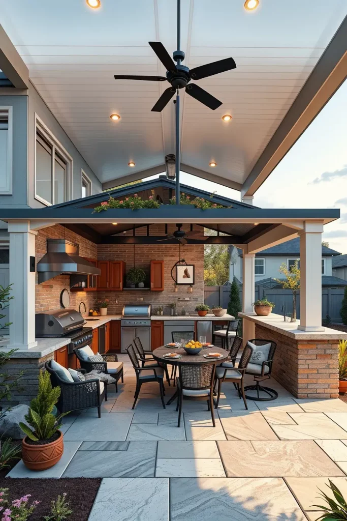61 Outdoor BBQ Area With Roof 2026: Stylish And Modern Covered BBQ Ideas