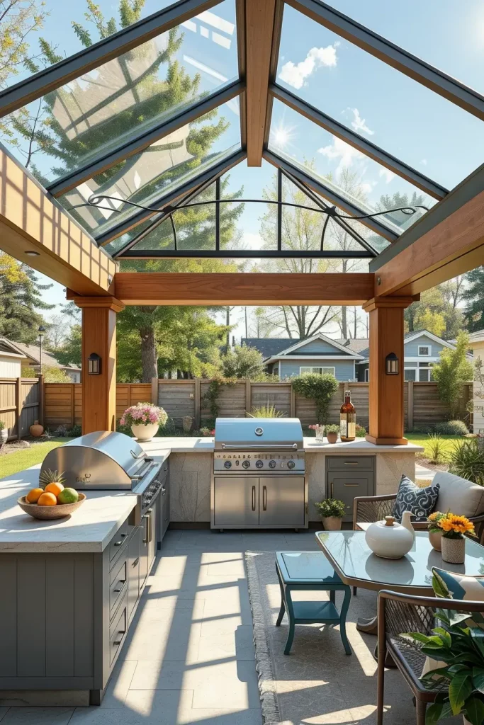61 Outdoor BBQ Area With Roof 2026: Stylish And Modern Covered BBQ Ideas