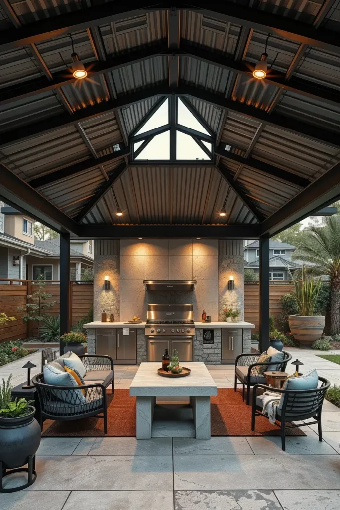 61 Outdoor BBQ Area With Roof 2026: Stylish And Modern Covered BBQ Ideas