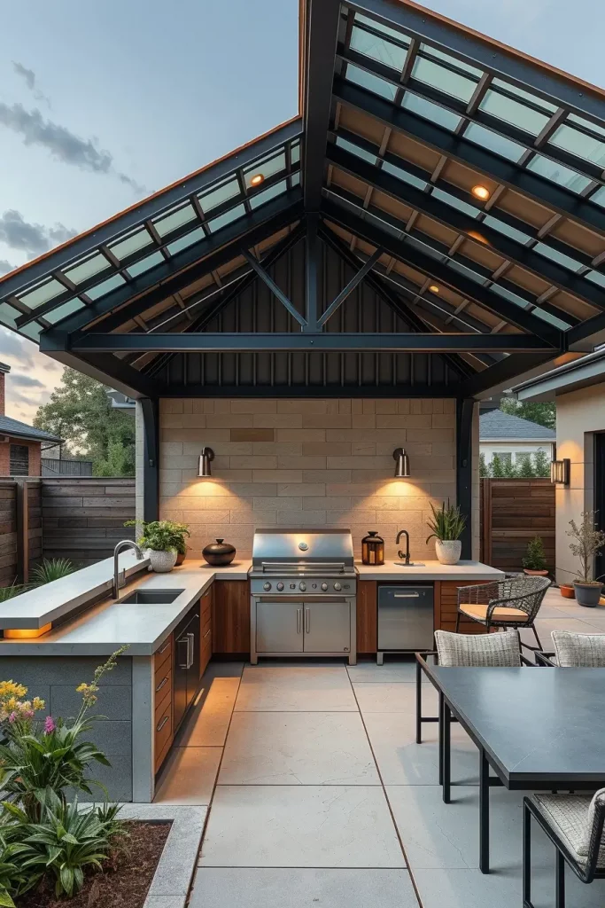 61 Outdoor BBQ Area With Roof 2026: Stylish And Modern Covered BBQ Ideas