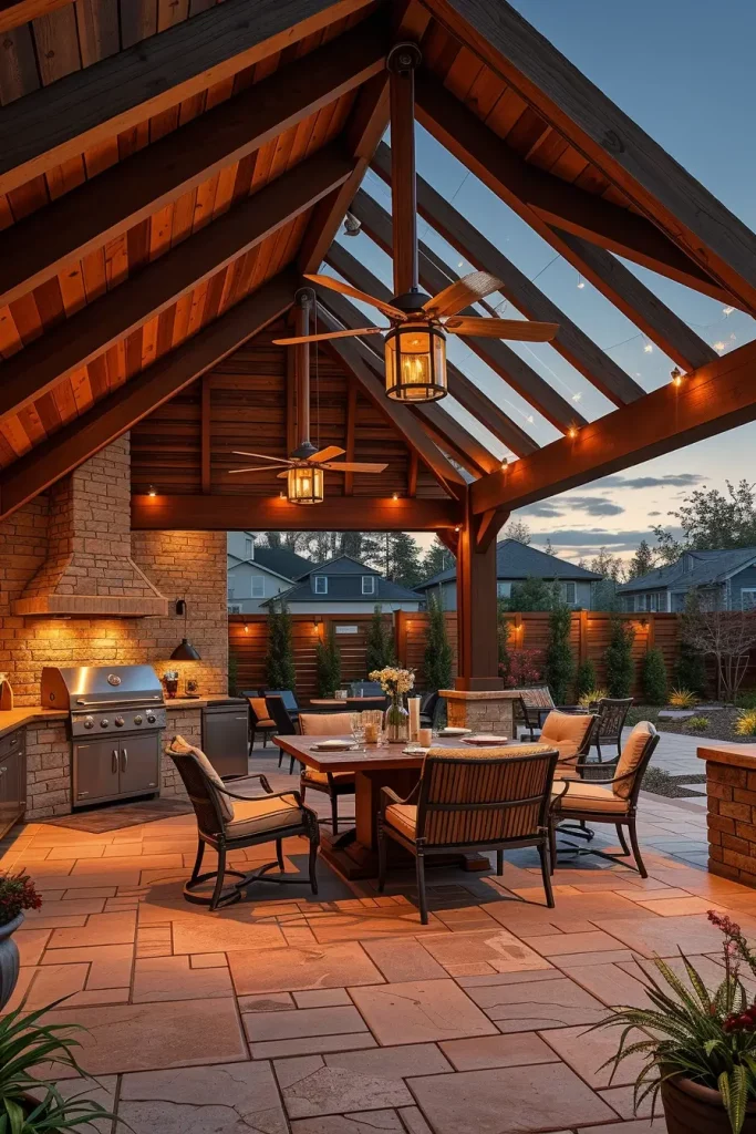 61 Outdoor BBQ Area With Roof 2026: Stylish And Modern Covered BBQ Ideas