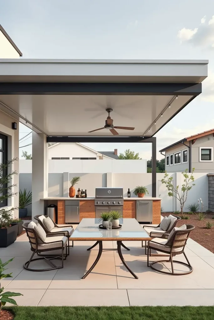 61 Outdoor BBQ Area With Roof 2026: Stylish And Modern Covered BBQ Ideas