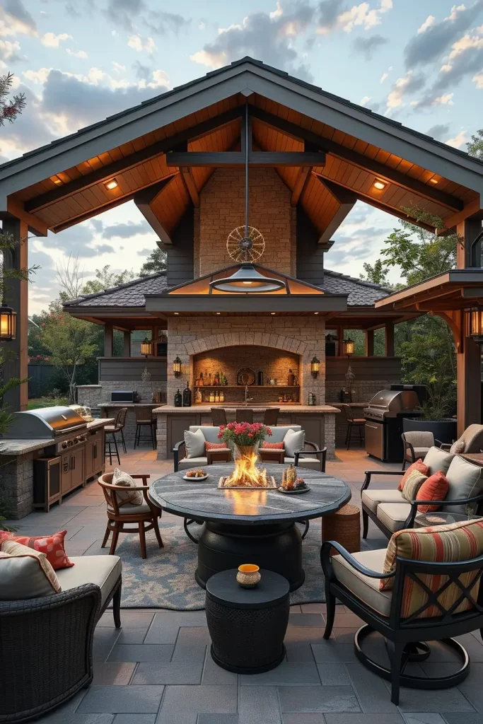 61 Outdoor BBQ Area With Roof 2026: Stylish And Modern Covered BBQ Ideas