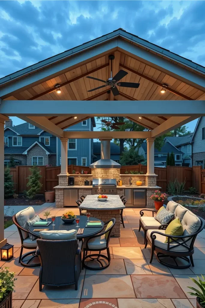 61 Outdoor BBQ Area With Roof 2026: Stylish And Modern Covered BBQ Ideas