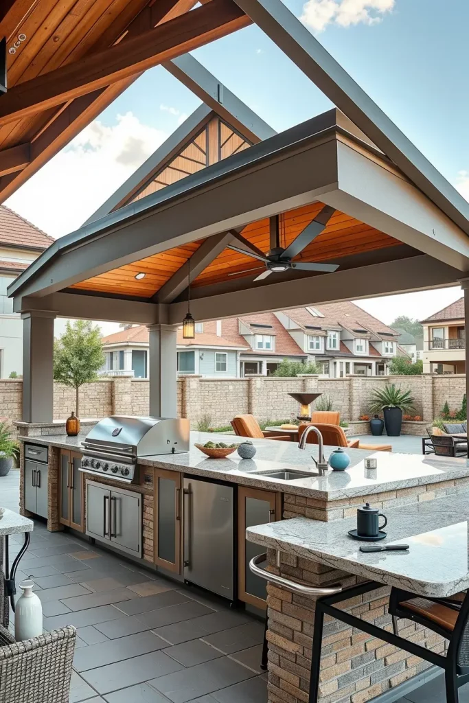61 Outdoor BBQ Area With Roof 2026: Stylish And Modern Covered BBQ Ideas