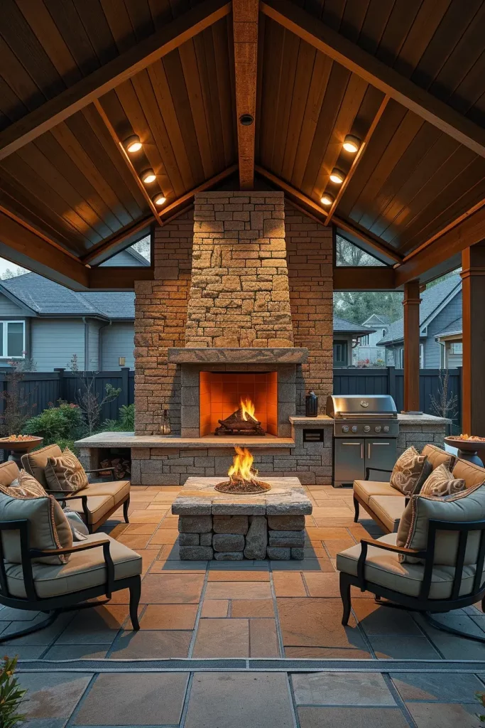 61 Outdoor BBQ Area With Roof 2026: Stylish And Modern Covered BBQ Ideas