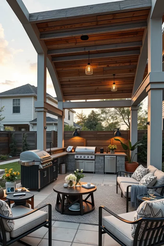 61 Outdoor BBQ Area With Roof 2026: Stylish And Modern Covered BBQ Ideas