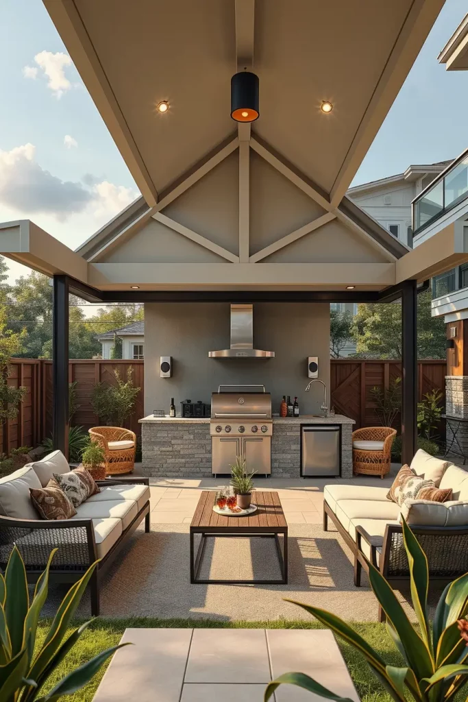 61 Outdoor BBQ Area With Roof 2026: Stylish And Modern Covered BBQ Ideas