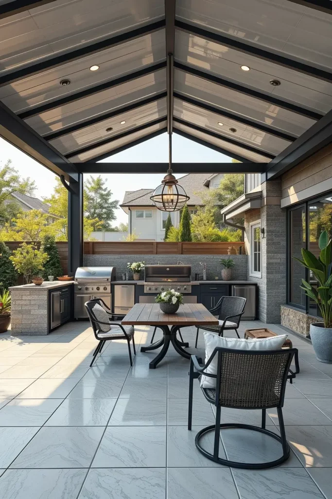 61 Outdoor BBQ Area With Roof 2026: Stylish And Modern Covered BBQ Ideas