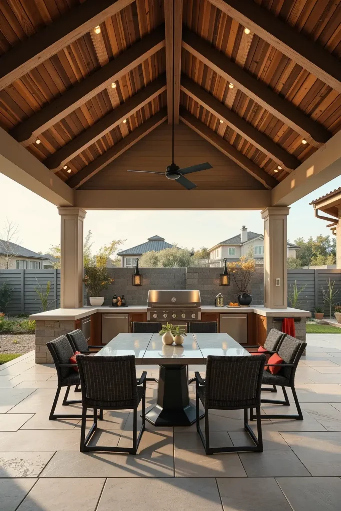 61 Outdoor BBQ Area With Roof 2026: Stylish And Modern Covered BBQ Ideas