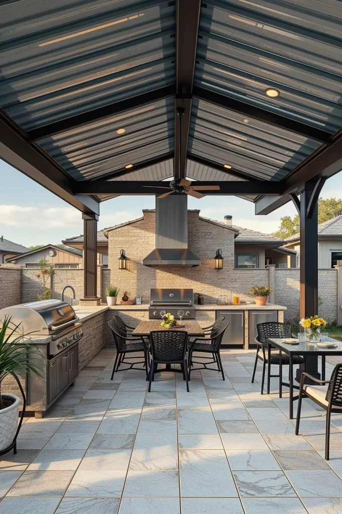 61 Outdoor BBQ Area With Roof 2026: Stylish And Modern Covered BBQ Ideas