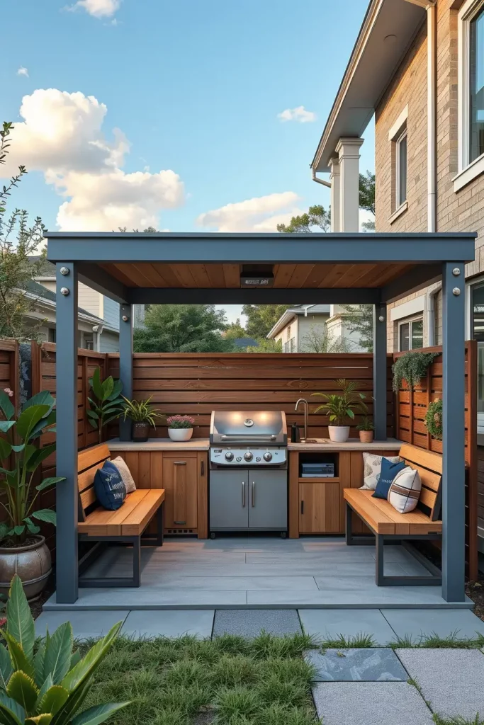 61 Outdoor BBQ Area With Roof 2026: Stylish And Modern Covered BBQ Ideas