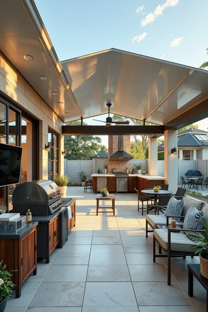 61 Outdoor BBQ Area With Roof 2026: Stylish And Modern Covered BBQ Ideas