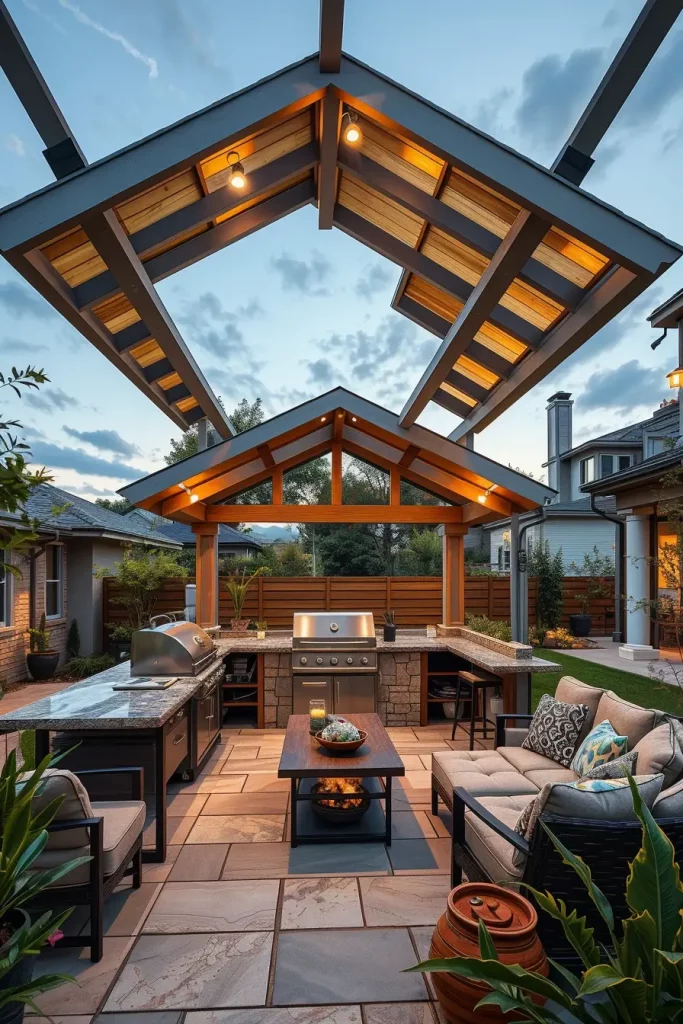 61 Outdoor BBQ Area With Roof 2026: Stylish And Modern Covered BBQ Ideas