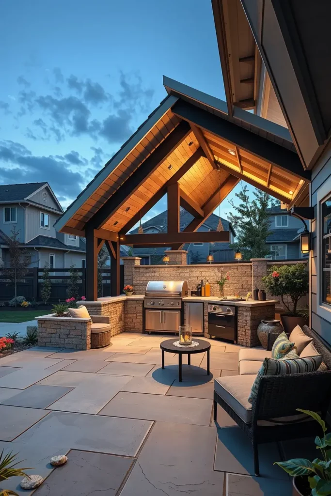 61 Outdoor BBQ Area With Roof 2026: Stylish And Modern Covered BBQ Ideas