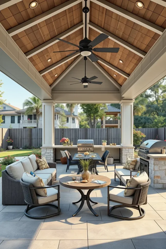 61 Outdoor BBQ Area With Roof 2026: Stylish And Modern Covered BBQ Ideas