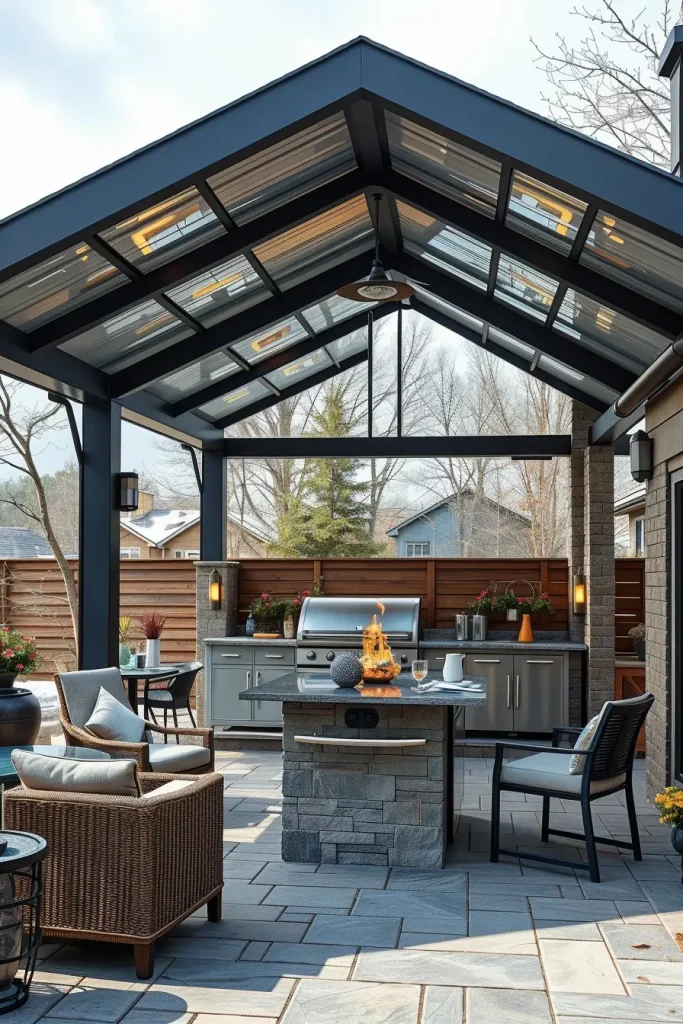 61 Outdoor BBQ Area With Roof 2026: Stylish And Modern Covered BBQ Ideas
