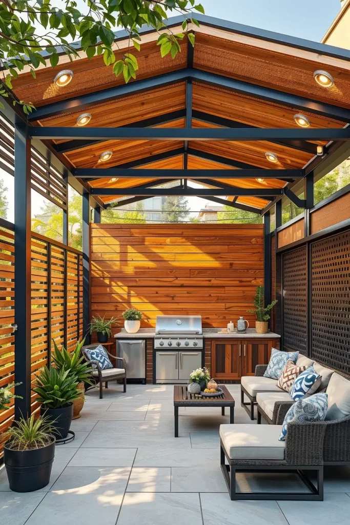 61 Outdoor BBQ Area With Roof 2026: Stylish And Modern Covered BBQ Ideas