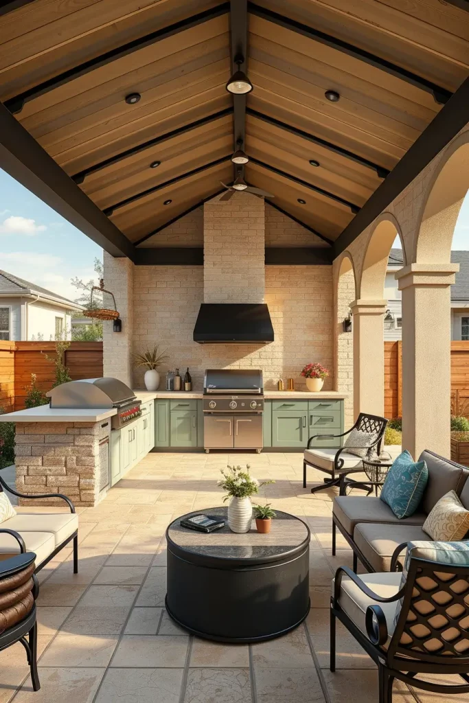 61 Outdoor BBQ Area With Roof 2026: Stylish And Modern Covered BBQ Ideas
