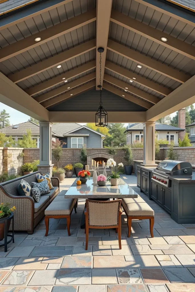 61 Outdoor BBQ Area With Roof 2026: Stylish And Modern Covered BBQ Ideas