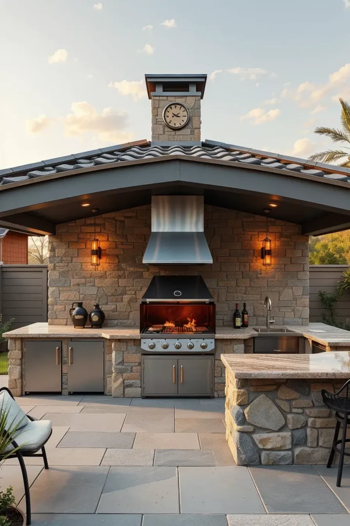61 Outdoor BBQ Area With Roof 2026: Stylish And Modern Covered BBQ Ideas