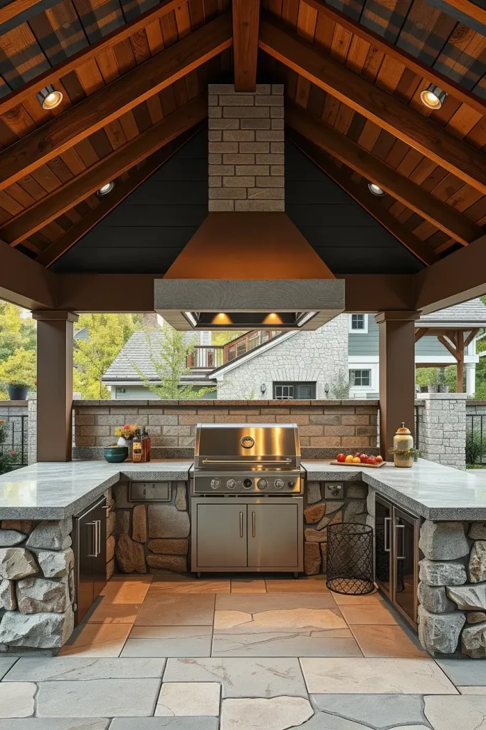 61 Outdoor BBQ Area With Roof 2026: Stylish And Modern Covered BBQ Ideas