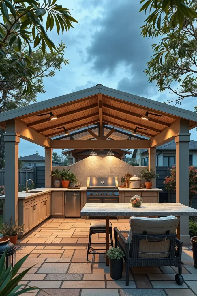 61 Outdoor BBQ Area With Roof 2026: Stylish And Modern Covered BBQ Ideas