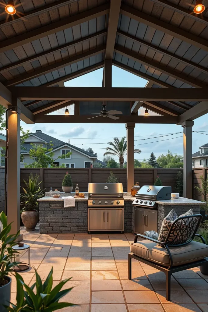 61 Outdoor BBQ Area With Roof 2026: Stylish And Modern Covered BBQ Ideas