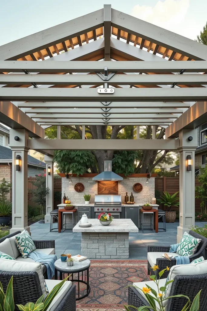 61 Outdoor BBQ Area With Roof 2026: Stylish And Modern Covered BBQ Ideas