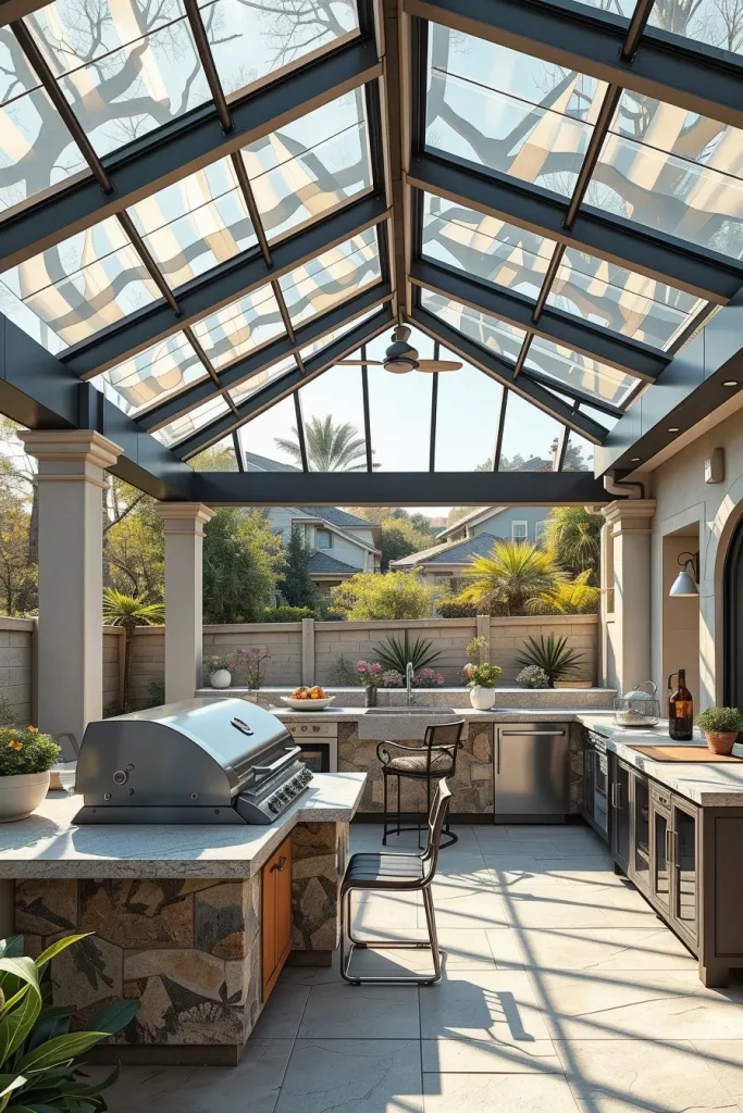 61 Outdoor BBQ Area With Roof 2026: Stylish And Modern Covered BBQ Ideas