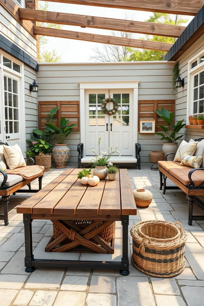 56 Farmhouse-Style Patio Ideas 2026 For Cozy And Rustic Outdoor Living