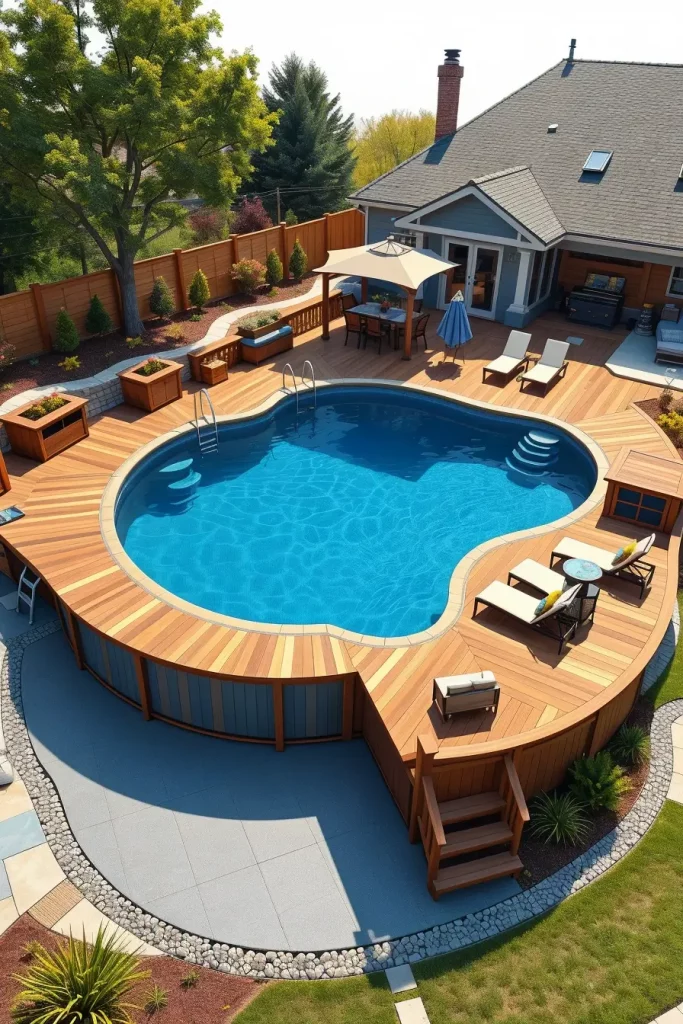 Outdoor Pool Area Above Ground 2026: Creative, Modern And Designer Backyard Ideas