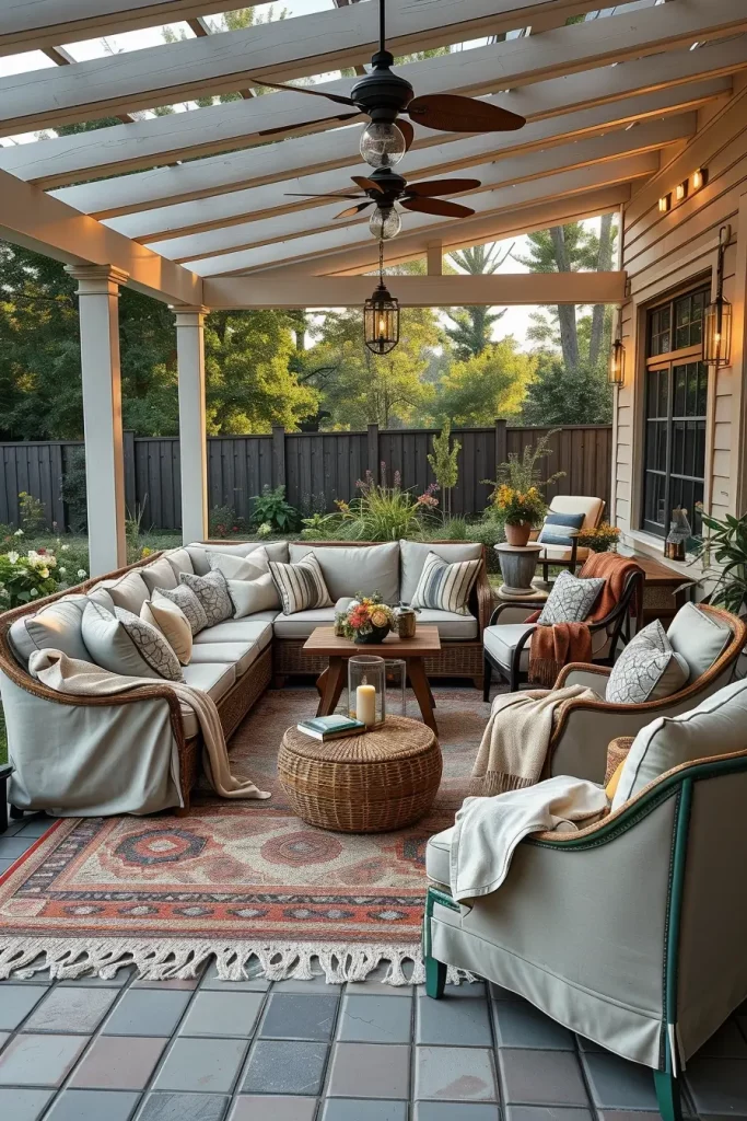 56 Farmhouse-Style Patio Ideas 2026 For Cozy And Rustic Outdoor Living