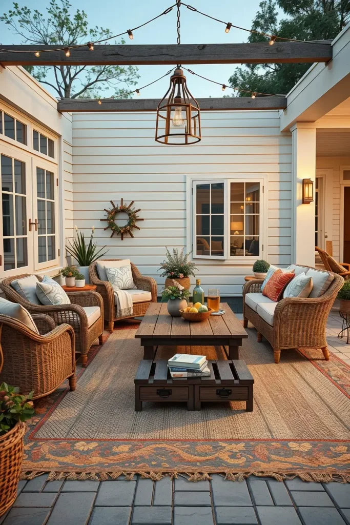 56 Farmhouse-Style Patio Ideas 2026 For Cozy And Rustic Outdoor Living